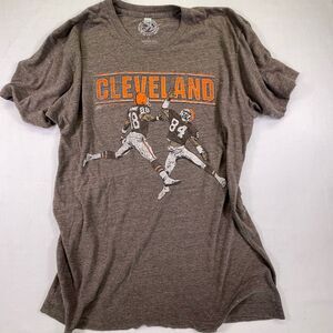 GV Artwork Tan Cleveland Browns NFL Football Short Sleeve T-Shirt Size Large